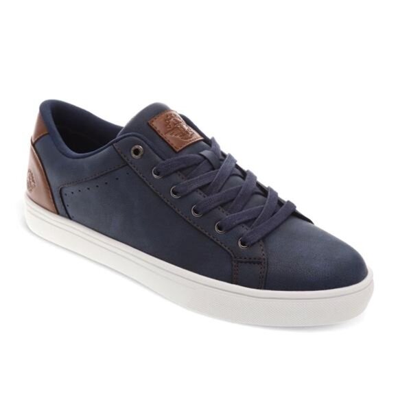 Mens Jensen Synthetic Leather Casual Lace Up Sneaker Shoe - Picture 1 of 6